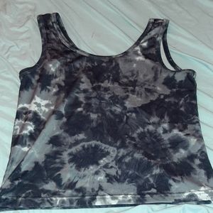 A tank top Black and white tie dye